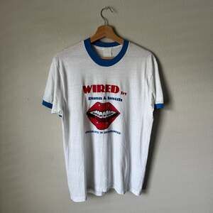 Vintage 1970s Dunn & Smith Orthodontics Ringer T-Shirt WIRED Braces Dental Promo